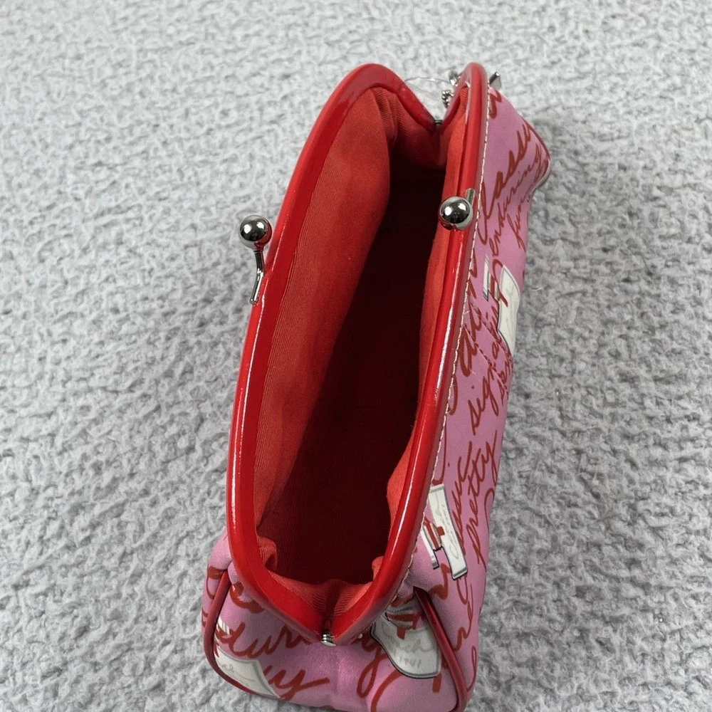 COACH LIMITED EDITION Satin Kisslock Perfume Bottle Print Framed Bag 8''X3''X3''
